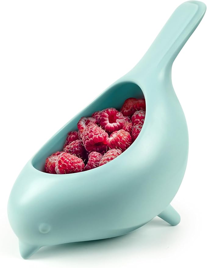 Genuine Fred BLUE BIRD Ceramic Colander, Unique Design, Berry Colander
