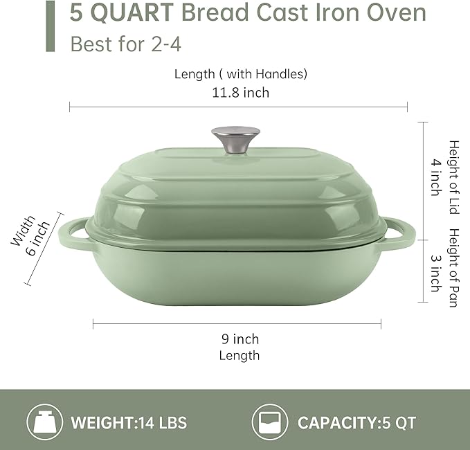 Premium Enameled Cast Iron Dutch Oven
