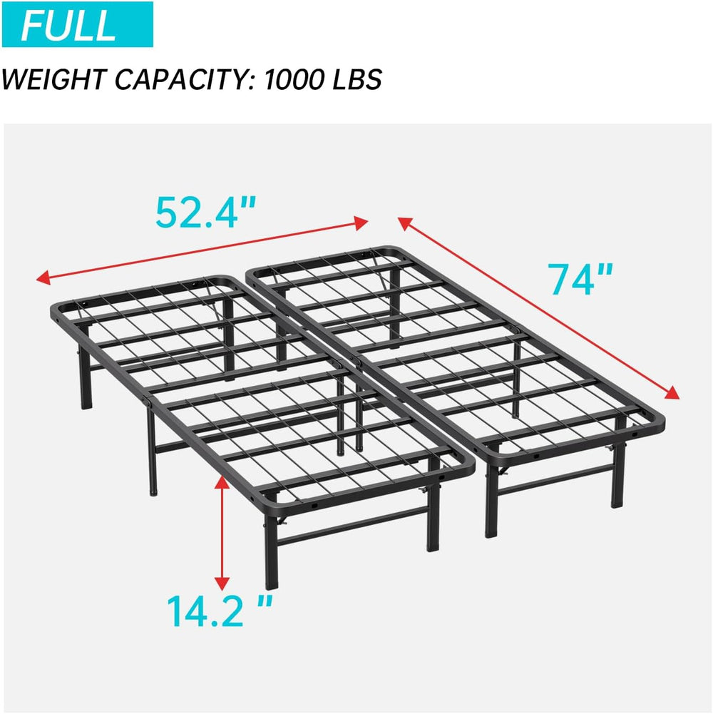 BestMassage | Full Bed Frame | Metal | Heavy Duty Steel Slats with 12 Legs