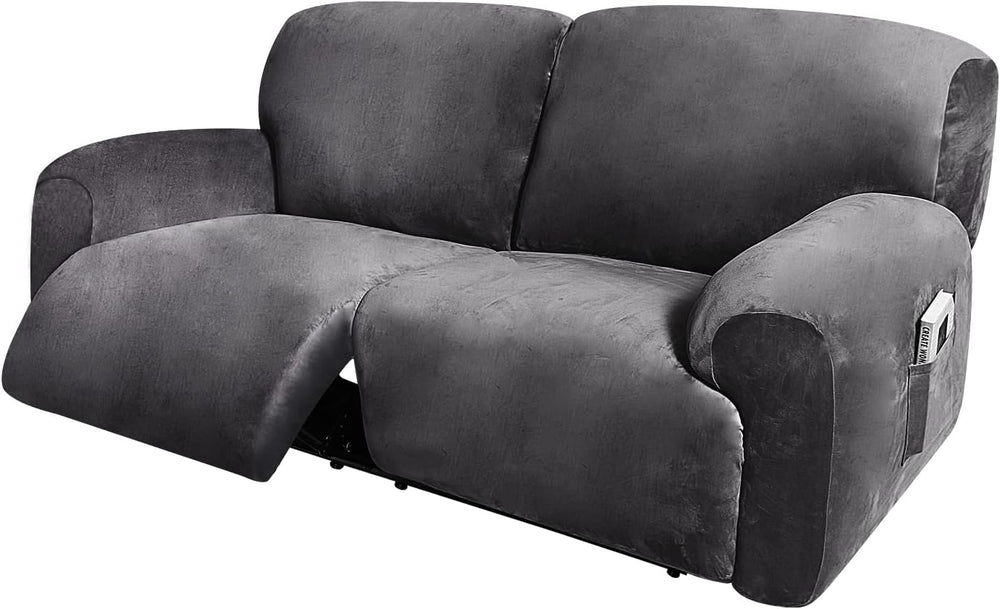 ULTICOR Extra Wide 75-100" 2 Seater Reclining Sofa Slipcover, Velvet Str...