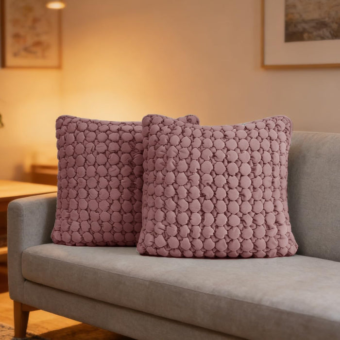 Velvet Throw Pillow Covers 18x18 Set of 2 Pink Cushion Case
