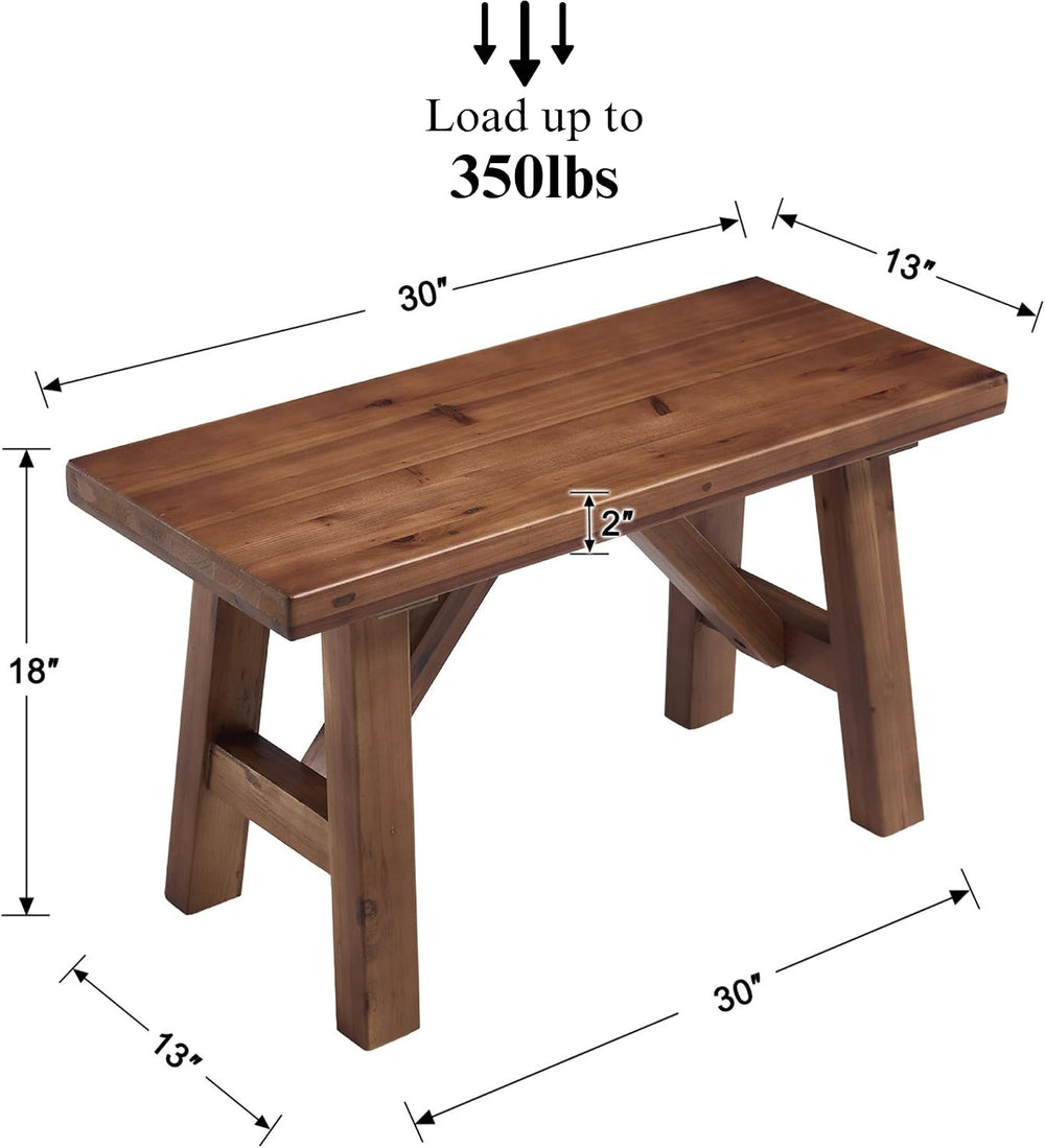 30" Entryway Bench Farmhouse Narrow Dining Bench Shoe Rack Small Wooden ...