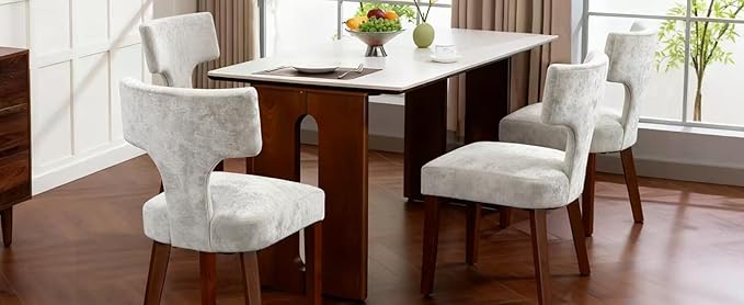 Soft Padded Dining Chairs Set of 4, Modern Farmhouse Upholstered Chairs with ...