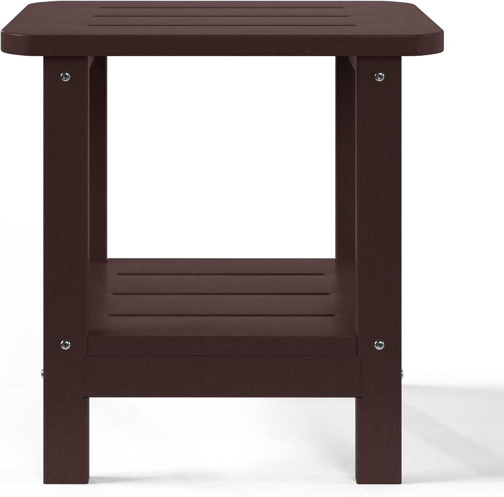 WestinTrends Aruba 2-Tier Outdoor HDPE Modern Adirondack Square Patio Side Ta...
