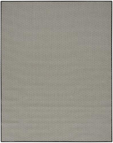 Nourison Home Courtyard Black White 9' x 12' Area Rug - Easy Clean, N...