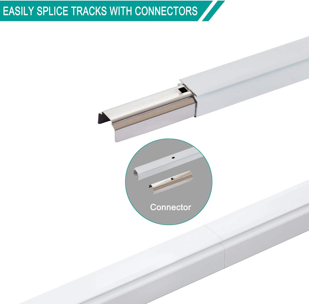 ChadMade Aluminum Ceiling Curtain Track Set with Hooks, 9ft - 12ft Adjustable...