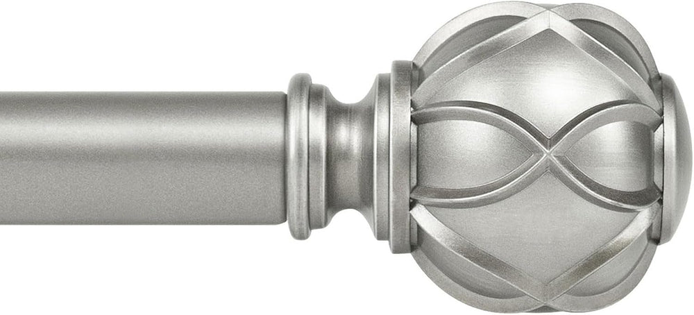 KAMANINA Silver Curtain Rods for Windows 72 to 144 Inch, Long Heavy Duty