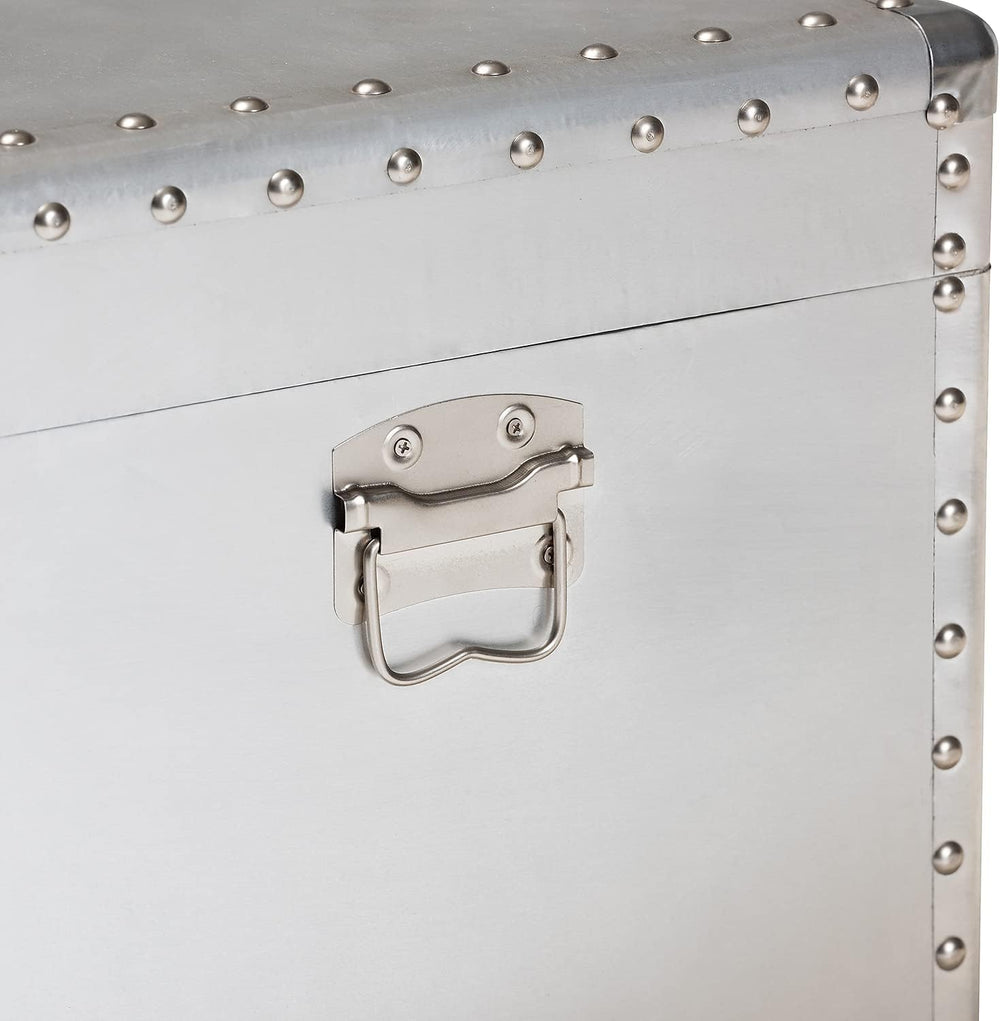 Baxton Studio Serge 13.98-inch High Storage Trunk, Silver
