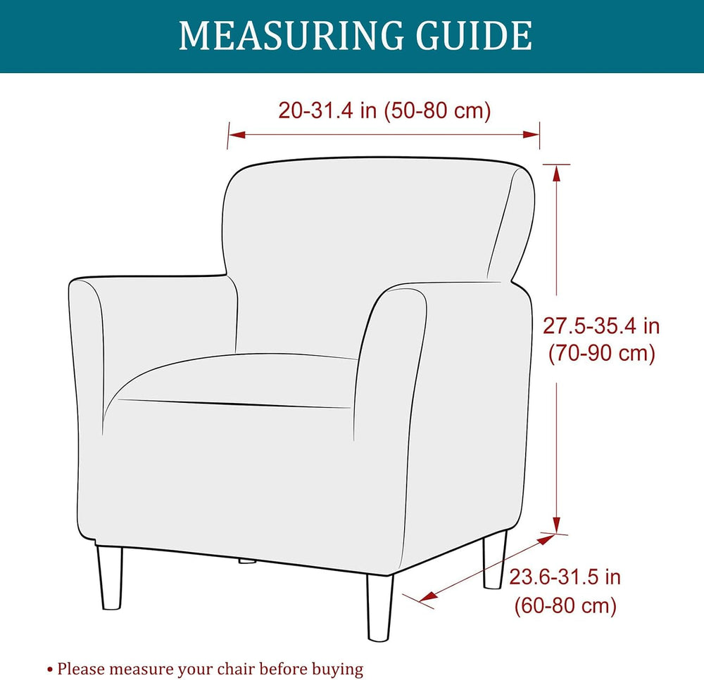 NILUOH Mid Century Modern Armchair Slipcover 1-Piece Stretch Jacquard Solid C...