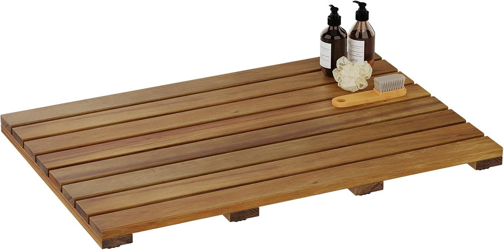 Wood Shower Mat Bath Mat Wooden Bathroom Mat Spa Shower Floor Mat (Large) | 1...