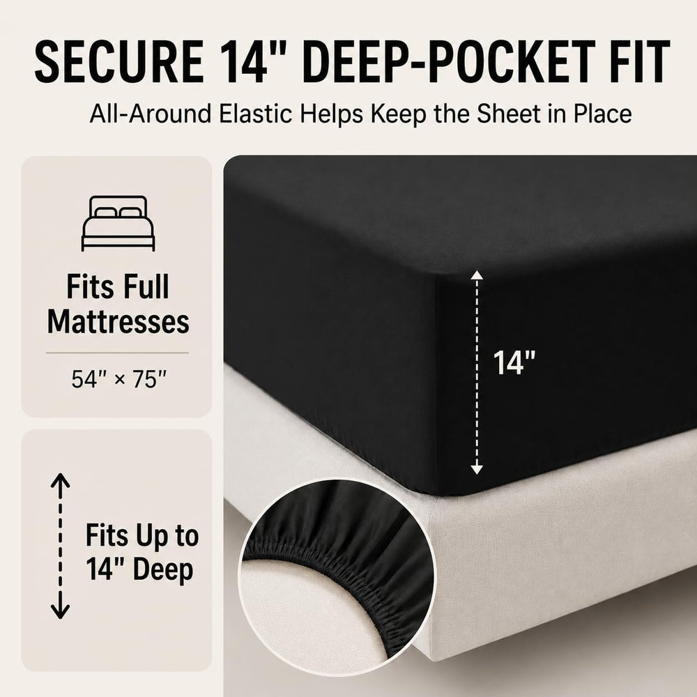 Full Size Comforter Sets Black - 7 Pieces Bed in a Bag
