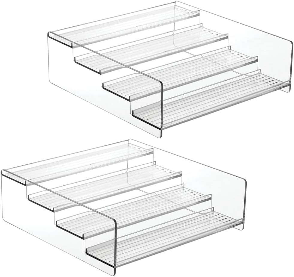 mDesign Plastic Bathroom Storage Organizer Shelf for Cabinet, Vanity, Counter...