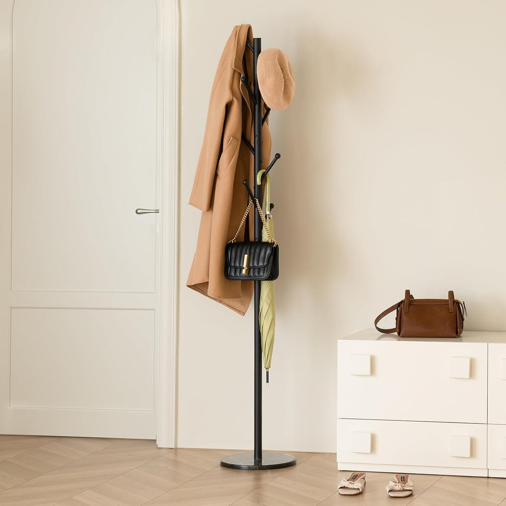Yoobure Coat Rack Freestanding with Natural Marble Base - Coat Tree with 8 Ho...