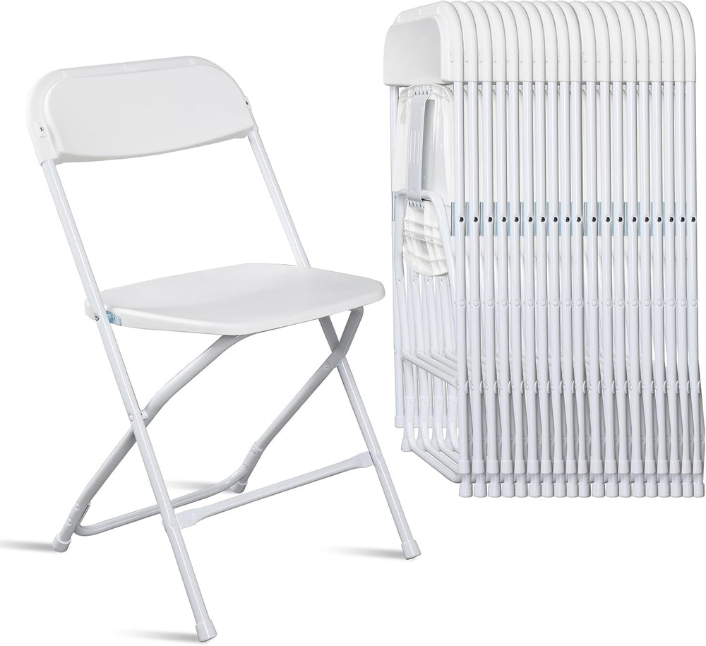 100pcs Folding Chair, Plastic Chairs with 330-Pound Capacity, Easy to Fold an...