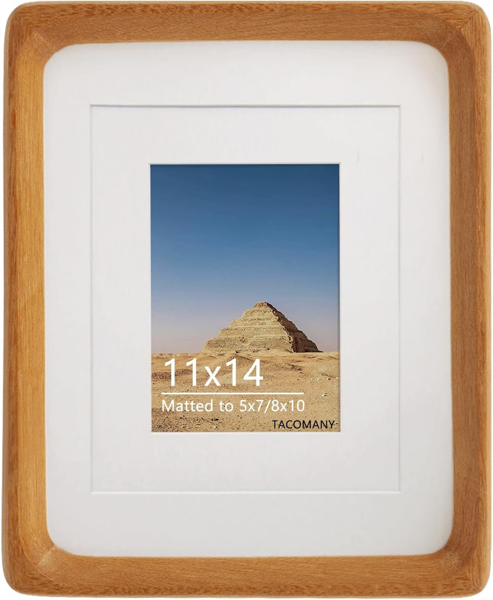 Natural Wood Photo Frames Inspired Tabletop Picture Frame with Mat, Vertical ...