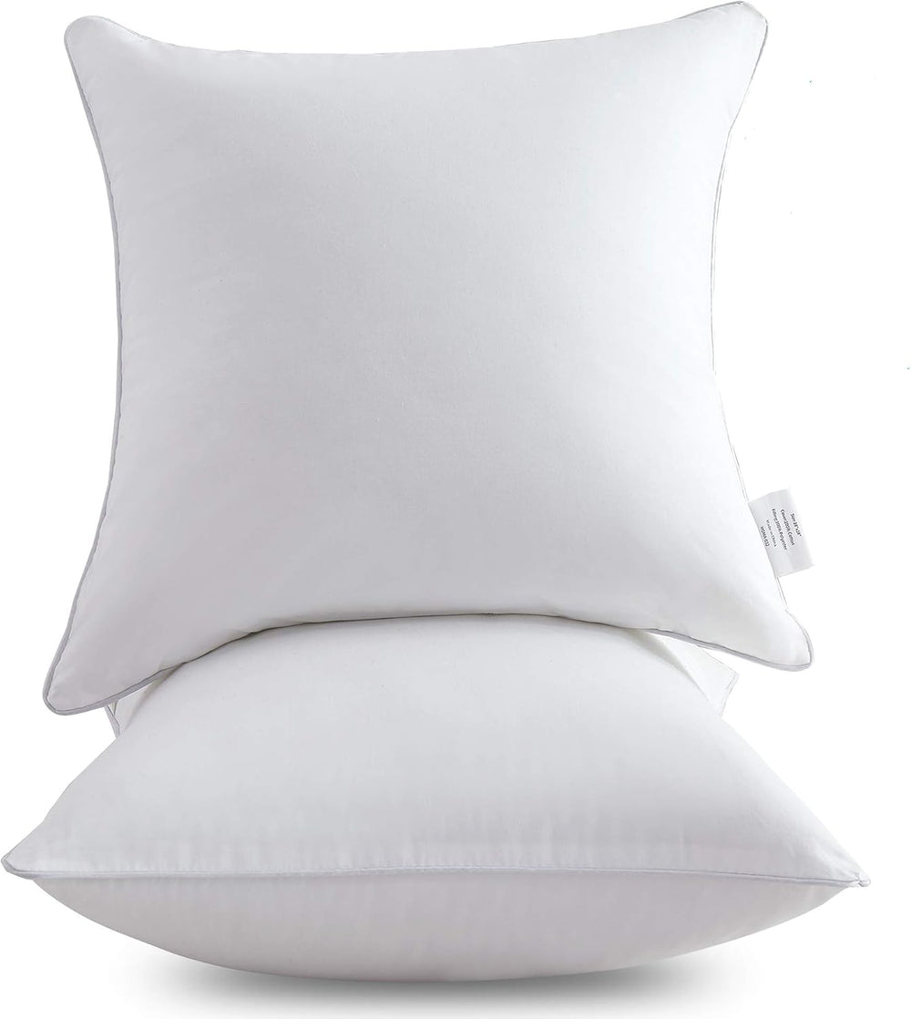 Oubonun 22 x 22 Throw Pillow Inserts (Set of 2) with 100% Cotton Cover - 22 I...