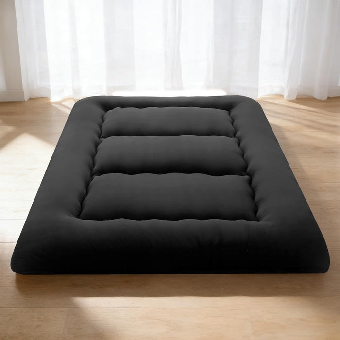 Simple Deluxe 4-Inch Twin Tatami Mattress, Japanese Futon Foldable Mattress with Removable Washable Cover, Portable Floor Bed for Bedroom, Guest Room, Camping, and Everyday Use – Black