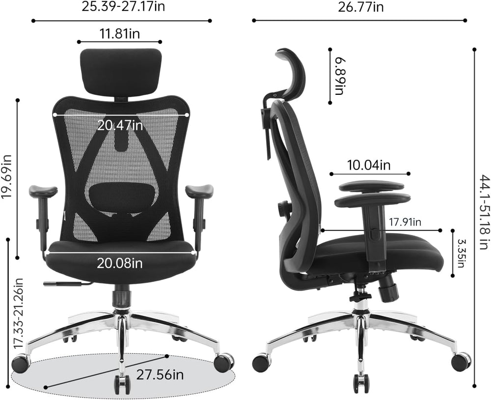 SIHOO M18 Ergonomic Office Chair, High Back Mesh Desk Chair with Adjustable H...