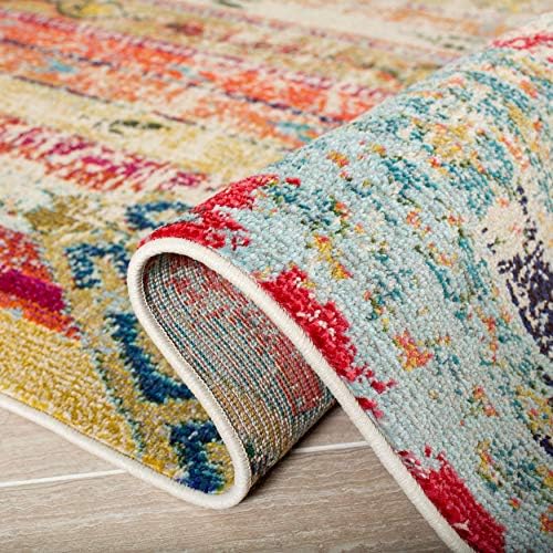 SAFAVIEH Madison Collection Area Rug - 10' x 14', Blue & Orange, ...