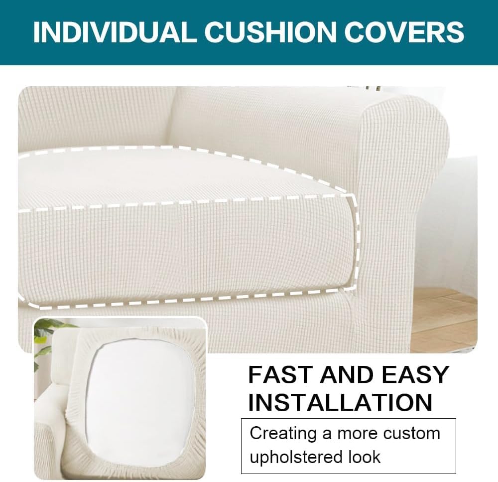 Turquoize 2 Piece Chair Covers Armchair Slipcovers for Living Room Armchair S...