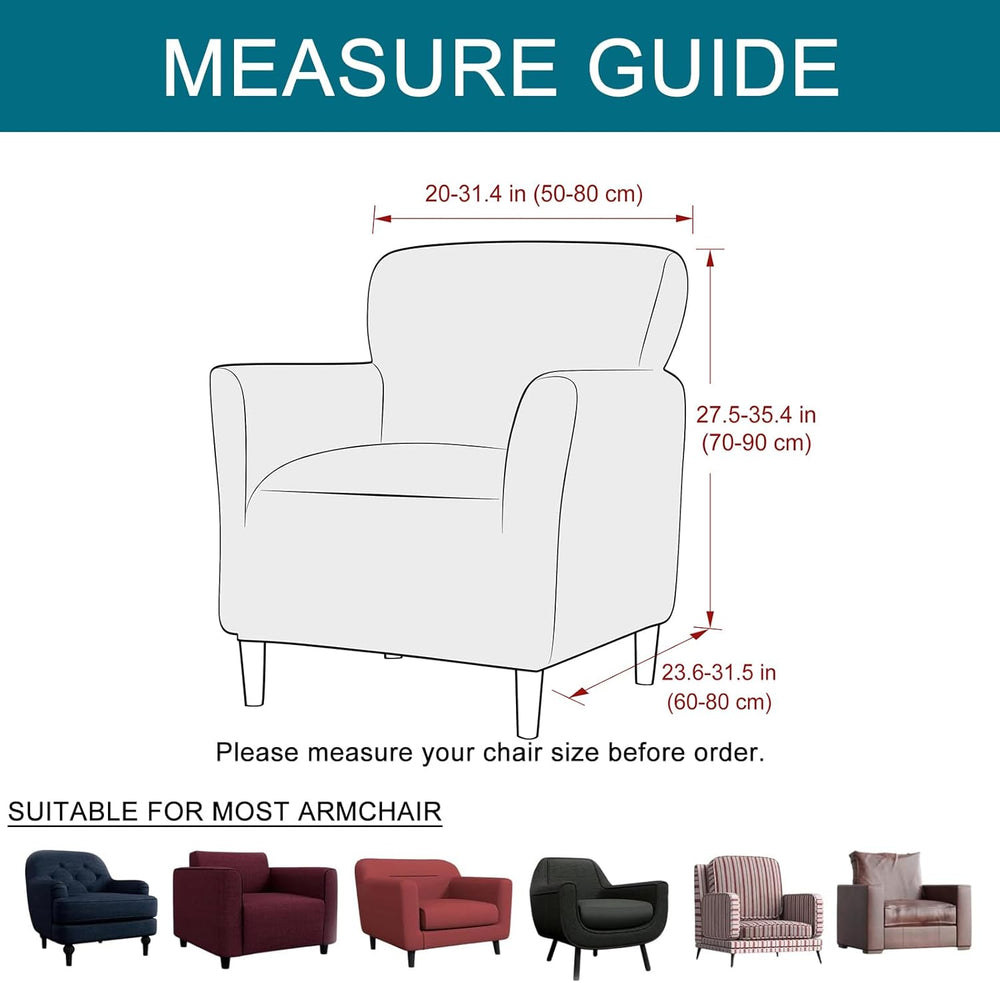 KRFOONN Chair Covers with Arms Armchair Slipcover for Living Room,2PCS, T12