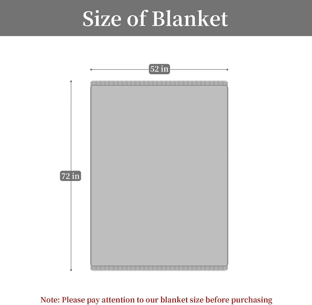 Jacquard Letter H Throw Blanket for Couch, 52”x72”, Taupe