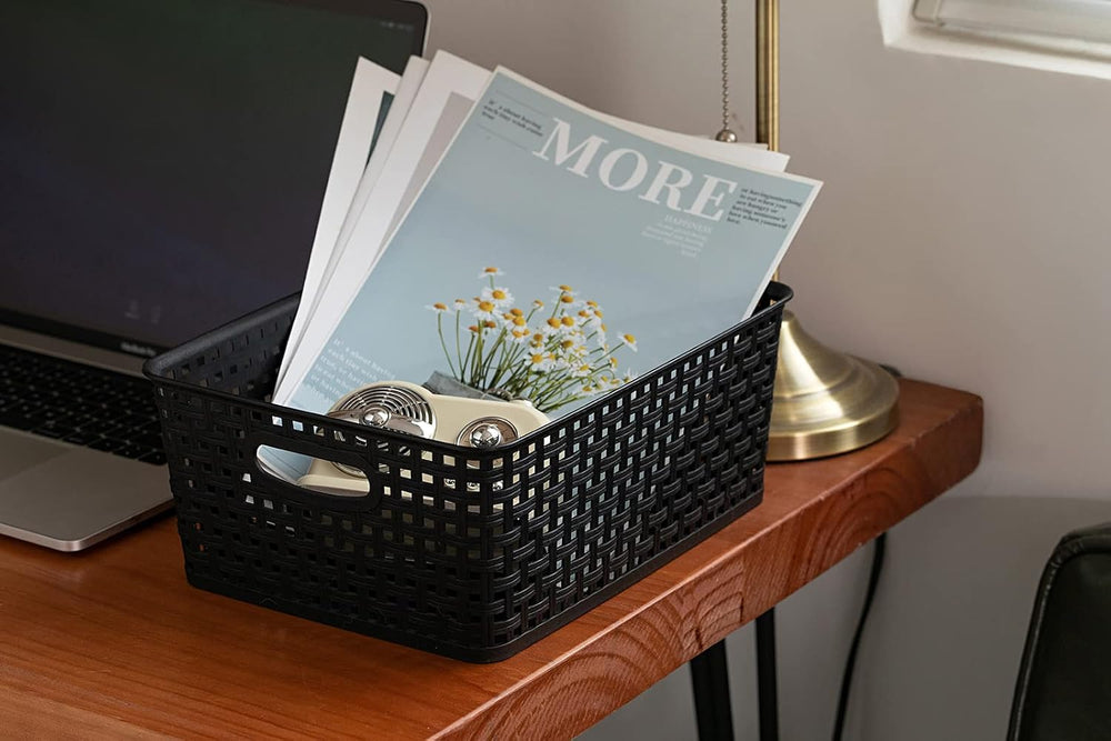 Eslite Plastic Storage Baskets for Organizing,11"X8.5"X4.7",Pa...