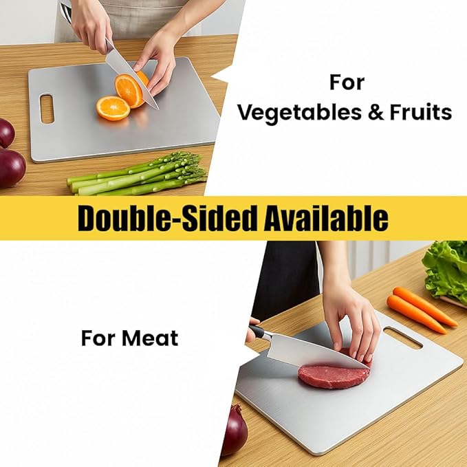 Titanium Cutting Board Set of 3, 100% Pure Titanium Chopping Board