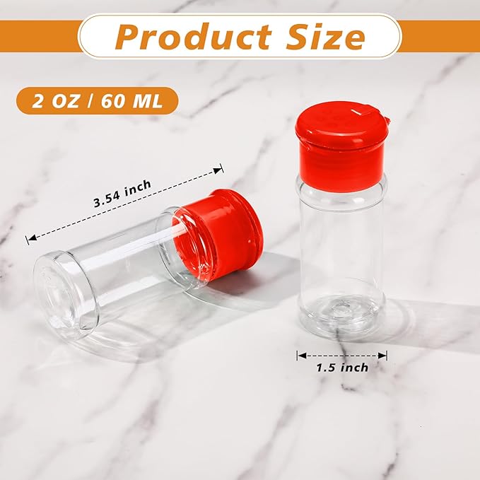 Amyhill 100 Pcs Plastic Spice Bottles Spice Jars