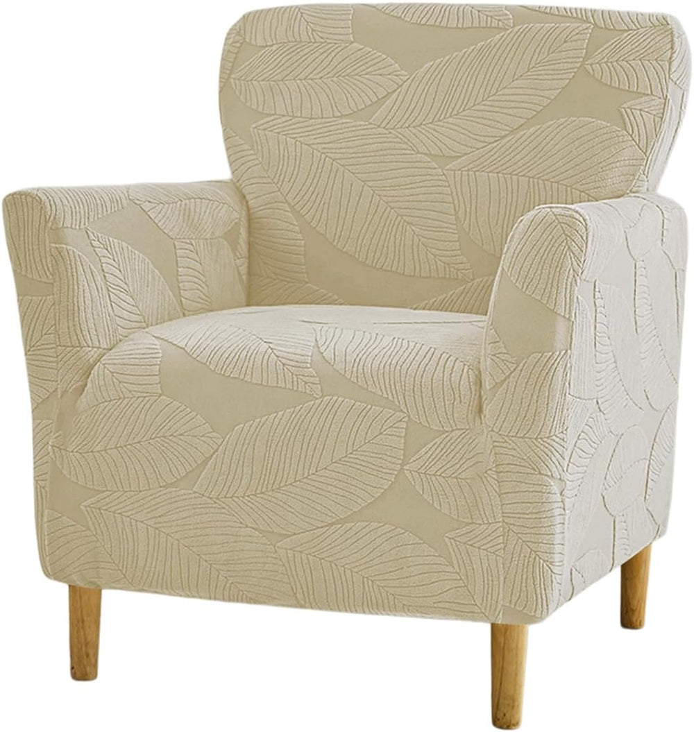 NILUOH Mid Century Modern Armchair Slipcover 1-Piece Stretch Jacquard Solid C...