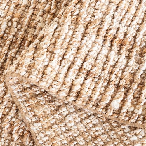 SAFAVIEH Natural Fiber Area Rug 4x6, Jute Knotted Natural & Ivory NF447N