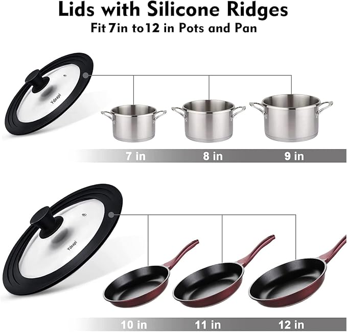 Ydeapi Universal Lids for Pots, Pans & Skillets