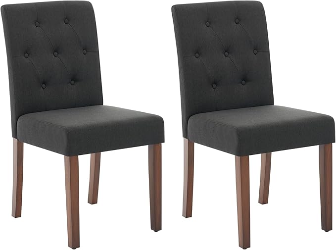 Upholstered Dining Chairs Set of 2, Modern Fabric Kitchen Side Chairs with St...