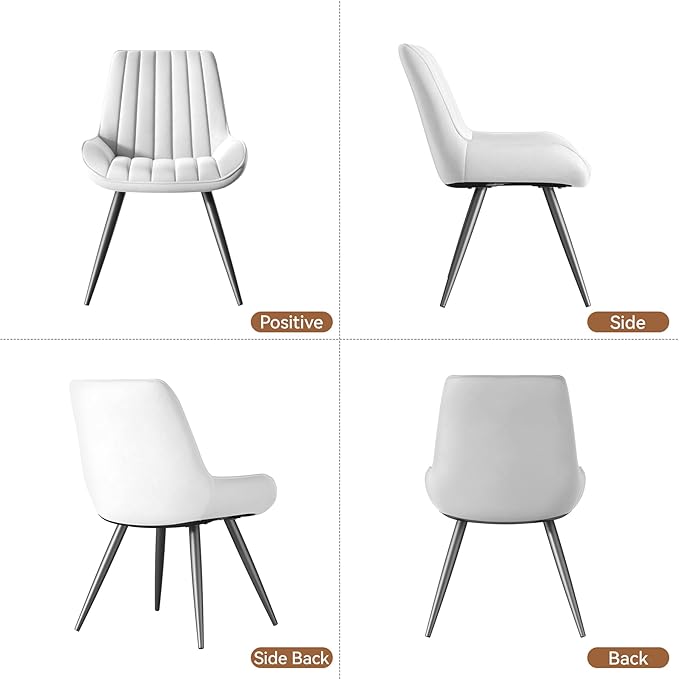 Modern Dining Chairs Set of 4,Upholstered Dining Room Chairs with Thick Cushi...