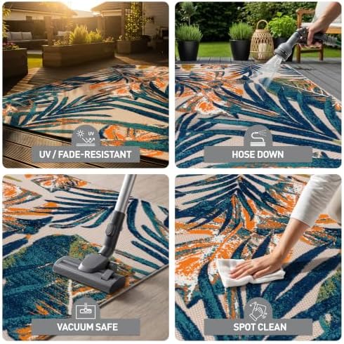 Rugshop Indoor/Outdoor Floral Tropical Durable Area Rug Multi 7'10" ...