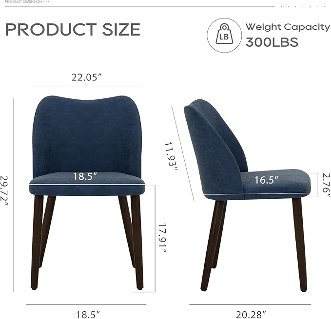 COLAMY Upholstered Dining Chairs Set of 2, Modern PU Leather Dining Room Kitc...