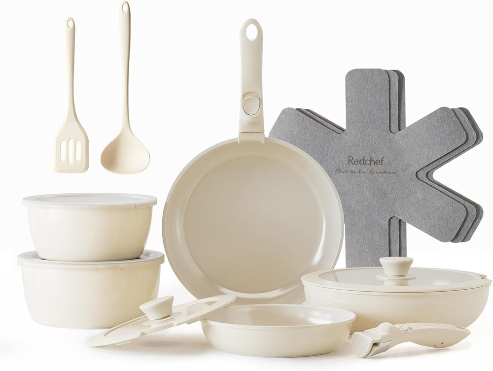 Redchef Ceramic Pots and Pans Set, Nonstick Kitchen Cookware Set