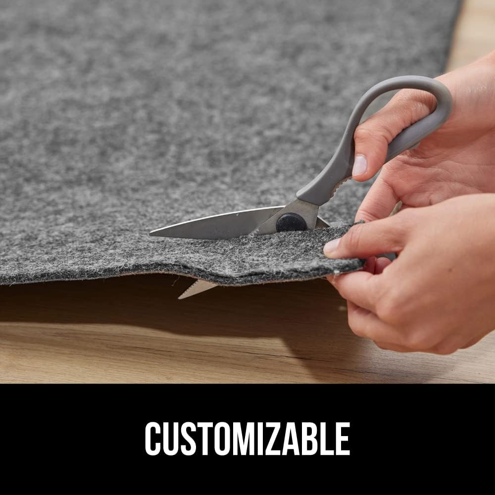 GORILLA GRIP Felt Rug Pad for Hardwood Floors with Rubber Backing, Slip Resis...