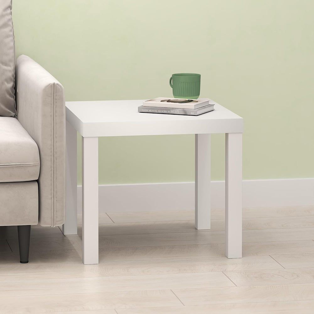 Bayan End Table, Square Side Table, for Small Spaces, Living Room, Bedroom, W...