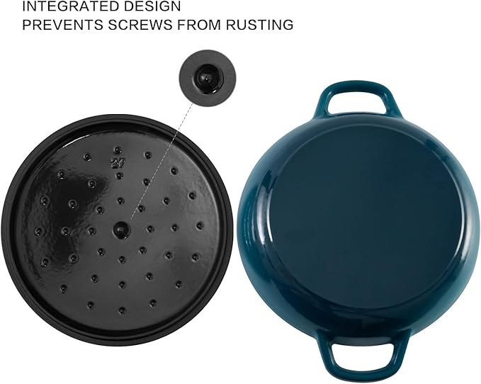 Flavehc Braiser Enameled Cast Iron Braiser 2.25 qt Braiser Pan