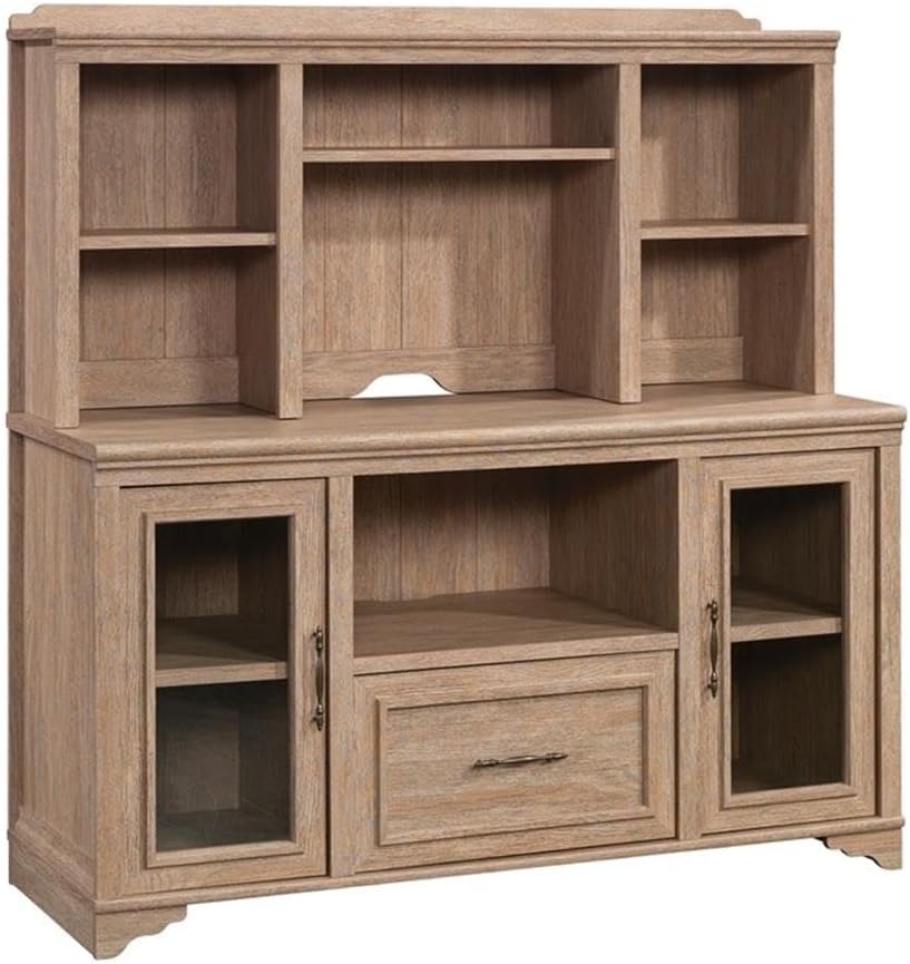 Sauder Rollingwood Engineered Wood 54" Hutch in Brushed Oak Finish