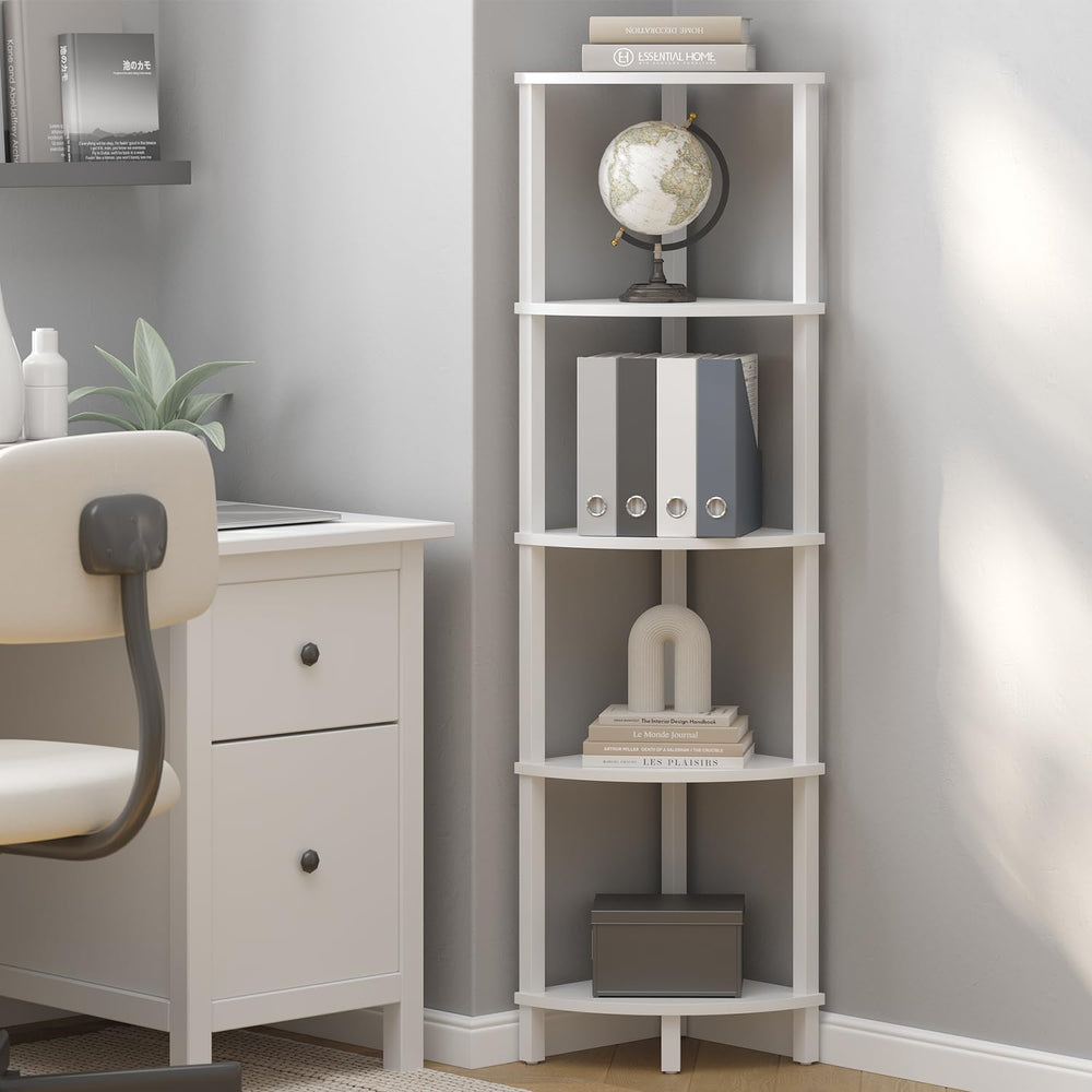 VIMBER Corner Shelf, 5-Tier Corner Bookshelf, Industrial Corner Ladder Shelf,...