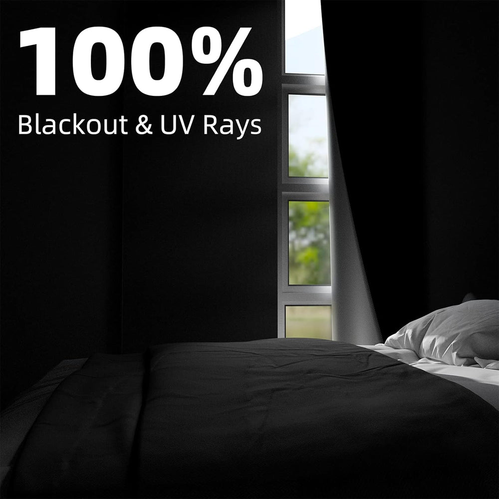NIGHTON Portable Blackout Curtains 85"×70", Strong Hook & Loop ...