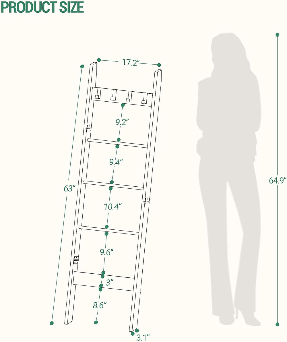 Hzuaneri Blanket Ladder Shelf for Living Room BR02104BBR35804B