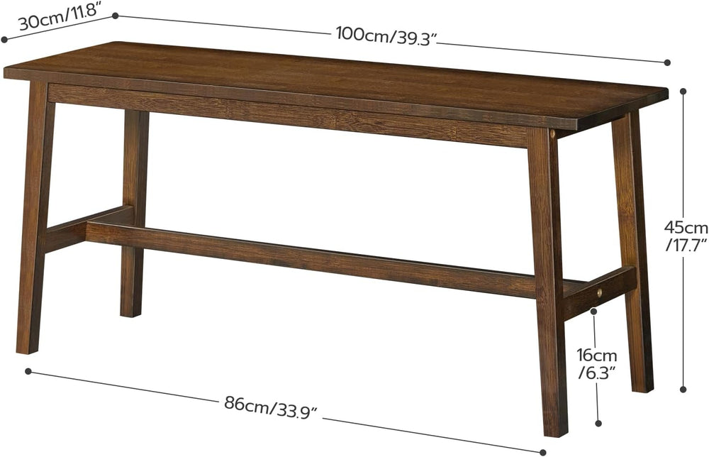 HOOBRO 39.3'' Bamboo Dining Bench, Farmhouse Kitchen Table Bench, Kit...