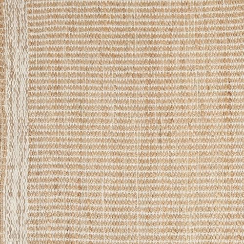 8x10 feet Natural Jute & Wool Area Rug,– Handwoven Mini Check Natural Fib...