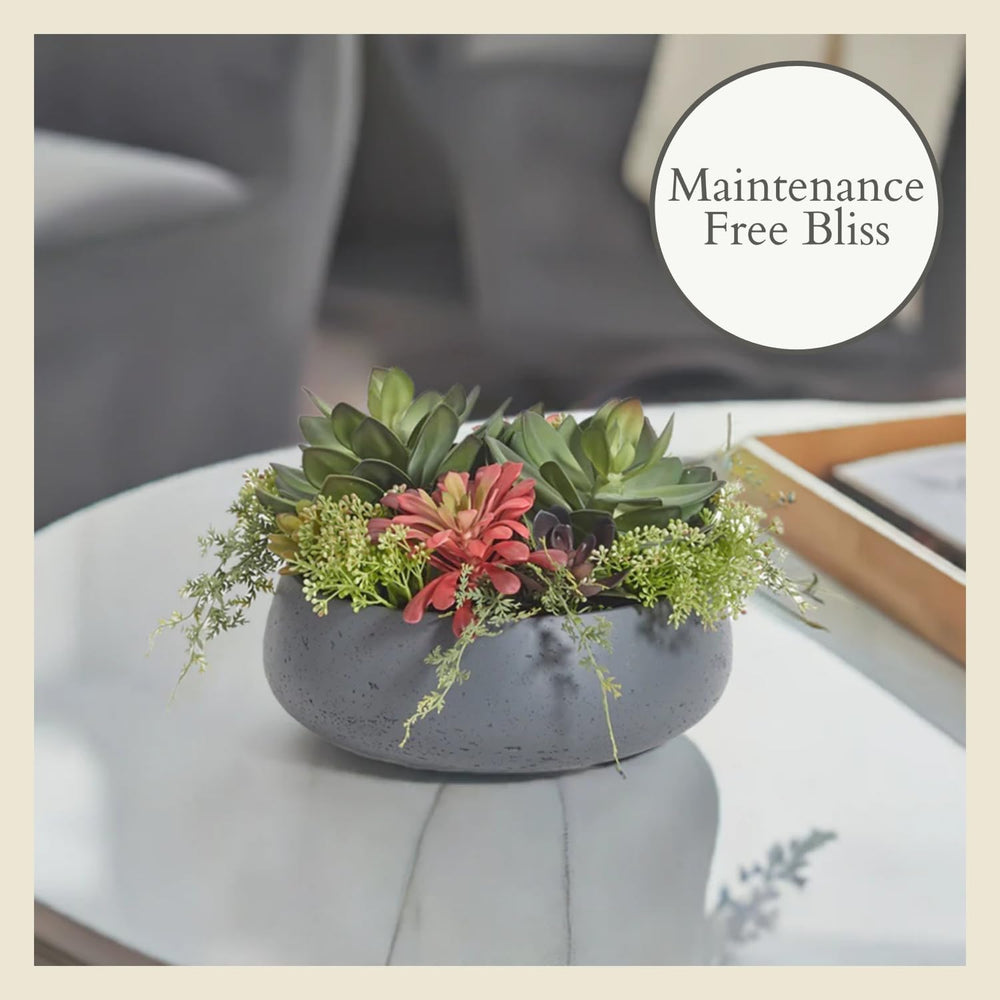 CG Hunter Faux Succulent Arrangement, Premium Artificial Indoor Plant Enhance...