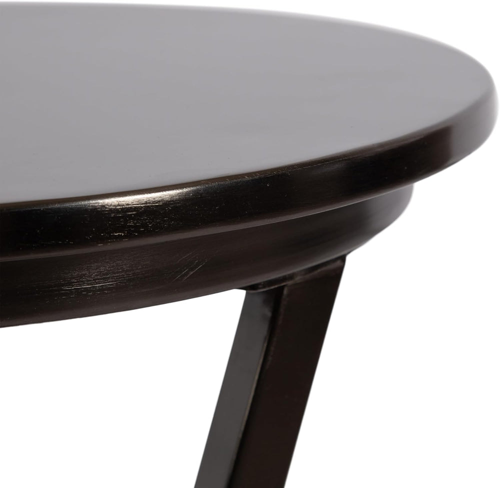 Kate and Laurel Aja Modern Metal Round Side Table; 15 x 15 x 23; Gray Gunmeta...