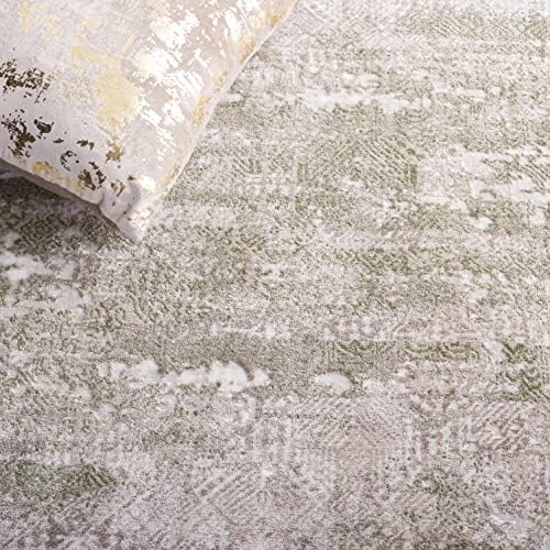 SAFAVIEH Meadow Collection Area Rug - 6' x 9', Beige & Sage, Mode...