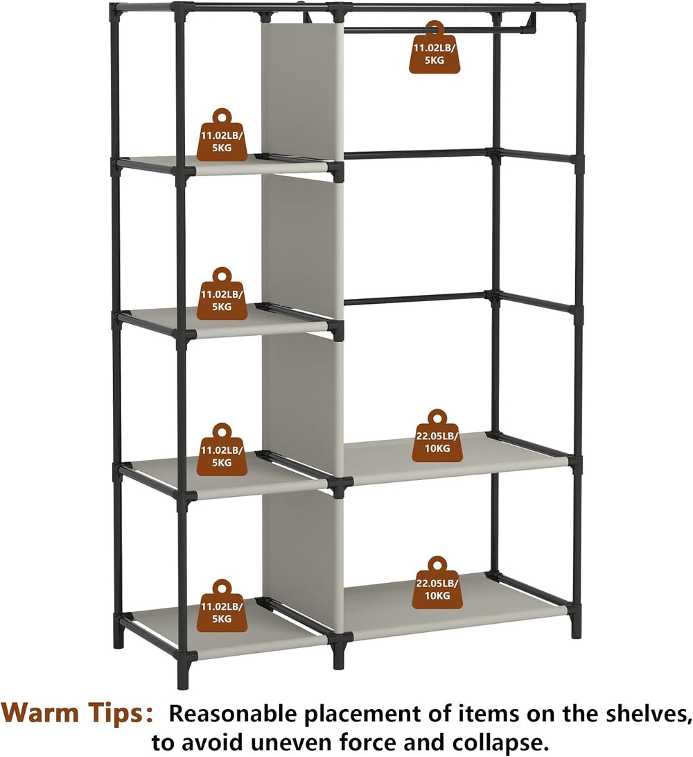 Calmootey Portable Closet Organizer, Space-Saving Storage System for Home